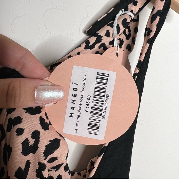 NWT MANEBI Tie-up One Piece Leopard Reversible Swimsuit - Picture 12 of 12